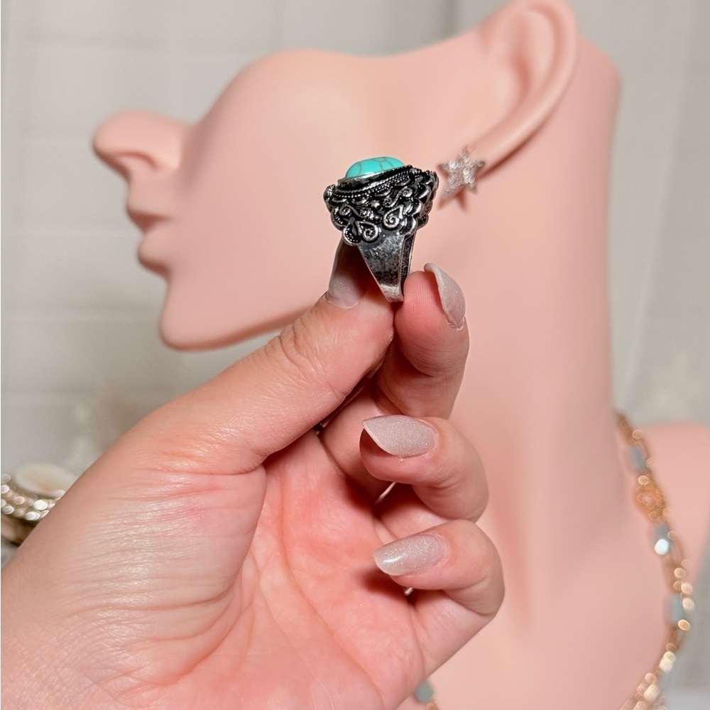 Turquoise Heart Ring - Picture 5 of 7